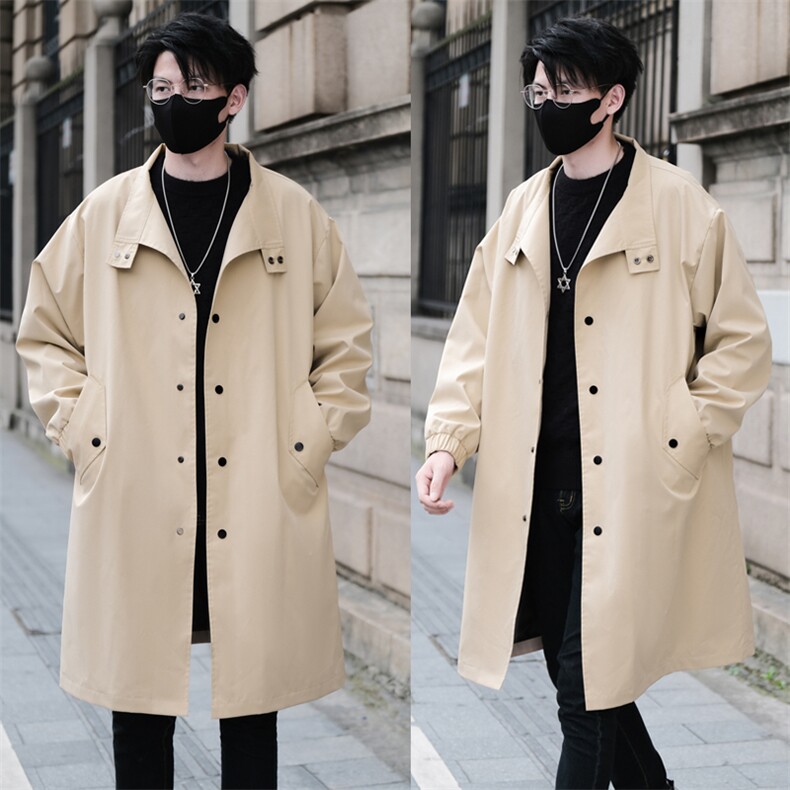 得物长年大货风衣男中长款呢大衣男F987款P95韩风外景E，男装风衣，星座401