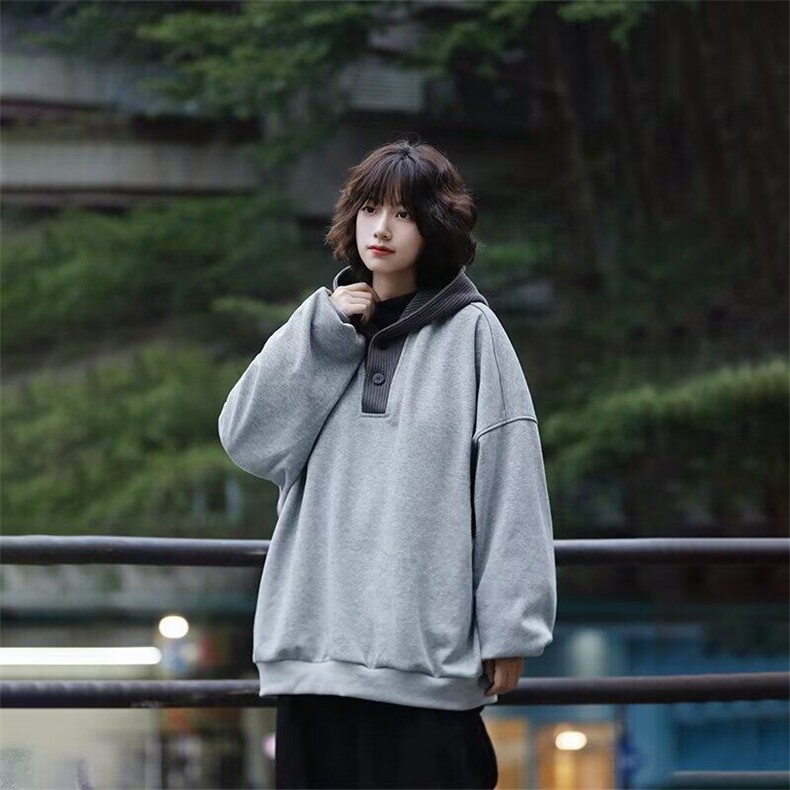 W9584-P48网图现货日系复古小众华夫格连帽卫衣宽松套头上衣,男装卫衣,星座1608-2