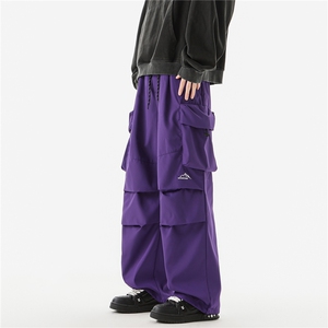 8XL-M刺绣冲锋裤男款大码春秋户外机能登山裤直筒阔腿裤KZ020P50图片