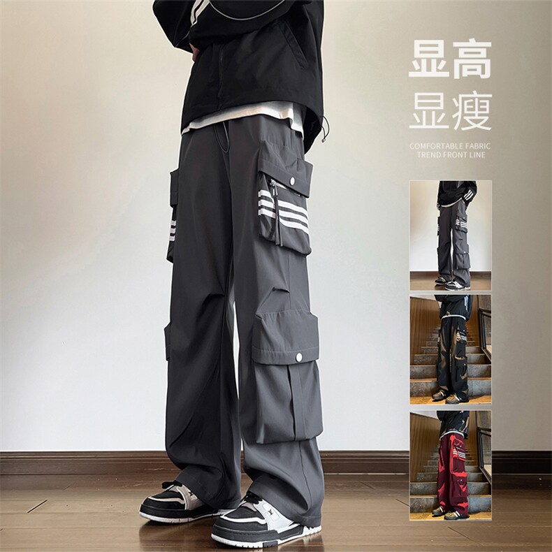 秋季新款冲锋裤Q2569-TP5588撞色拉链立体大口袋休闲长裤,男装休闲裤,电商A102