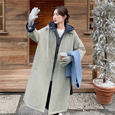 现货买家秀已更长款派克服连帽拼色90羽绒服2C282-991P305K438，女装羽绒服，2C282