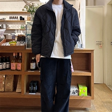 816B-WT055-P110韩简约菱形格轻便棉服棉衣，男装棉衣，星座816B