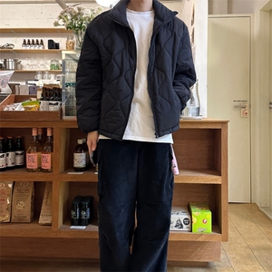 816B-WT055-P110 韩简约菱形格轻便棉服棉衣图片
