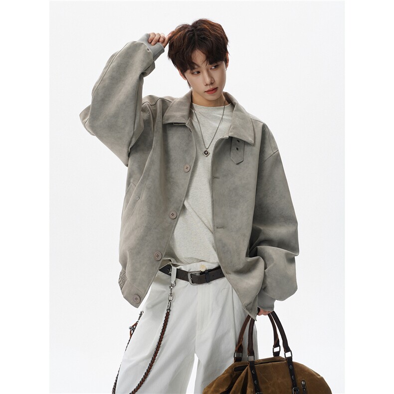 街头美式潮牌解构拼接翻领夹克情侣宽松百搭外套W372TP78控138，男装夹克，电商A170