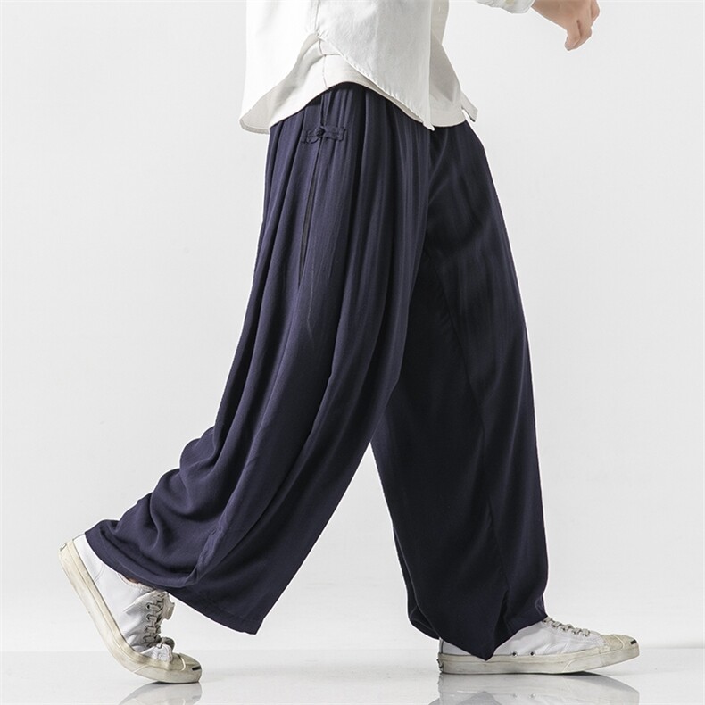 夏季大码男士风棉麻裤宽松休闲长裤双层汉服薄款K77/P100，男装民族服装，钱塘713