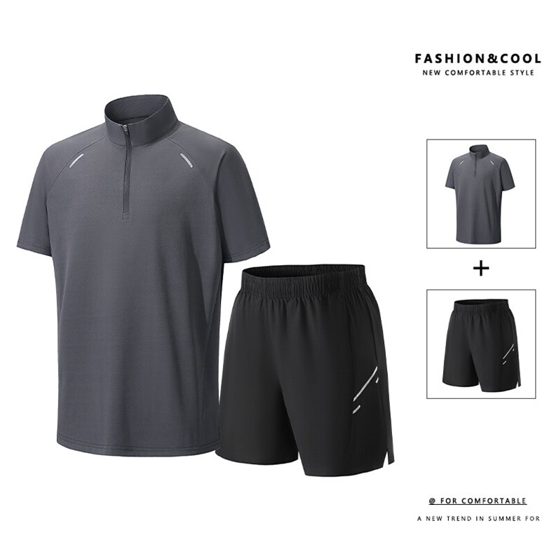 夏季户外运动速干短袖套装6127特P45控78上衣可单卖款号DT05，男装休闲套装，电商A309