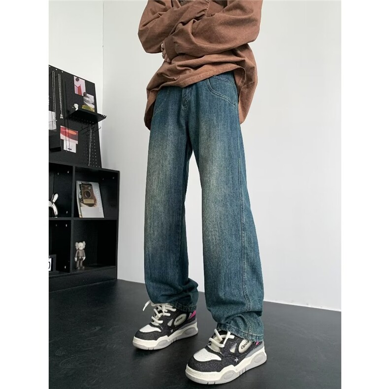 青春流行ins男直筒水洗牛仔裤Y9056P43,男装牛仔裤,星座1116-2