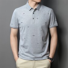 2023夏季新款短袖t恤男士夏装冰丝polo衫衣服中老年男装体恤上衣，男装T恤，电商B212（原钱塘6029）