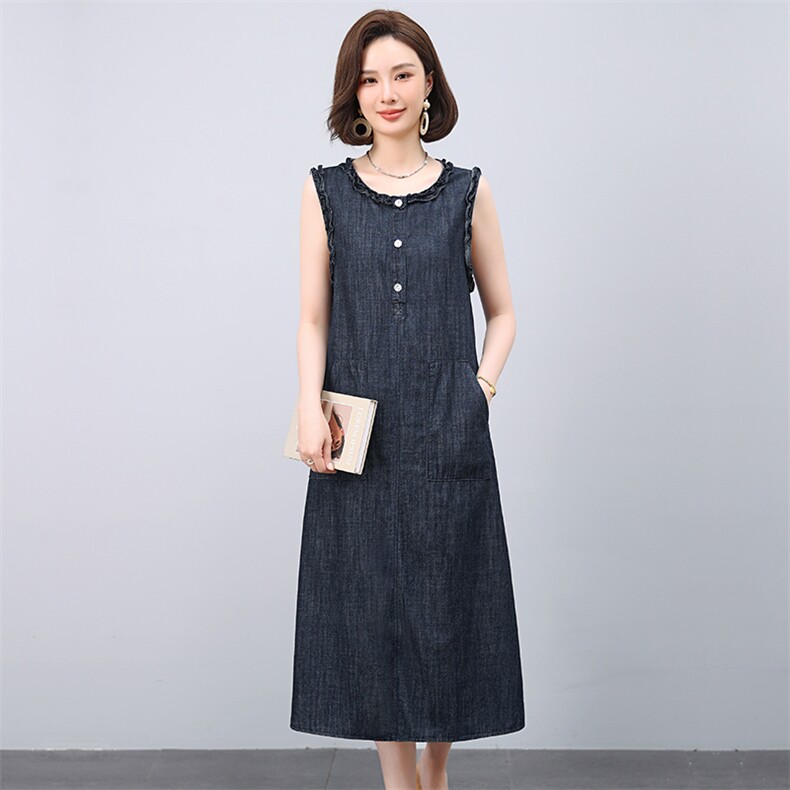 2025年夏季牛仔背心连衣裙，女装连衣裙，小林双子