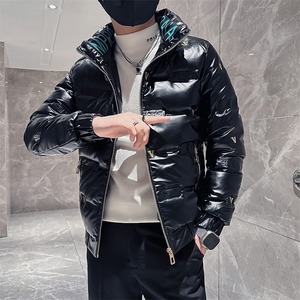 痞帅字母印花高领修身羽绒服男社会小伙店主风301C-YR01P128控168图片