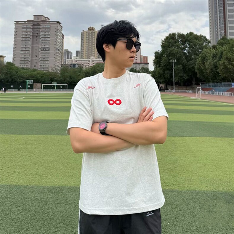 万针全刺绣解构设计260克重磅双纱纯棉高品质美式高街短袖T恤特35,男装T恤,电商A486
