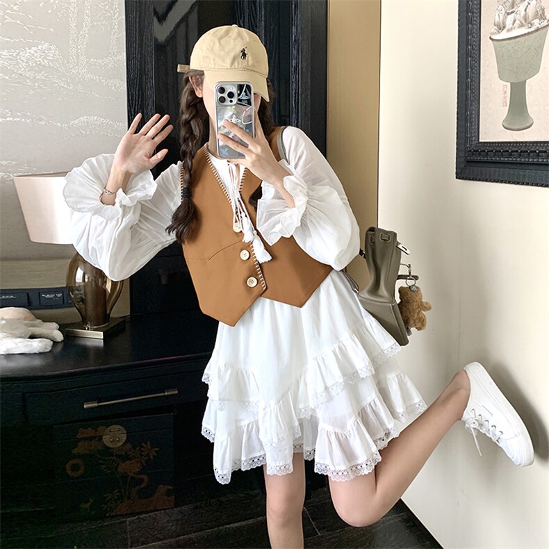 现货新款马甲连衣裙两件套HW53P165K238,女装套装/套裙,2D035