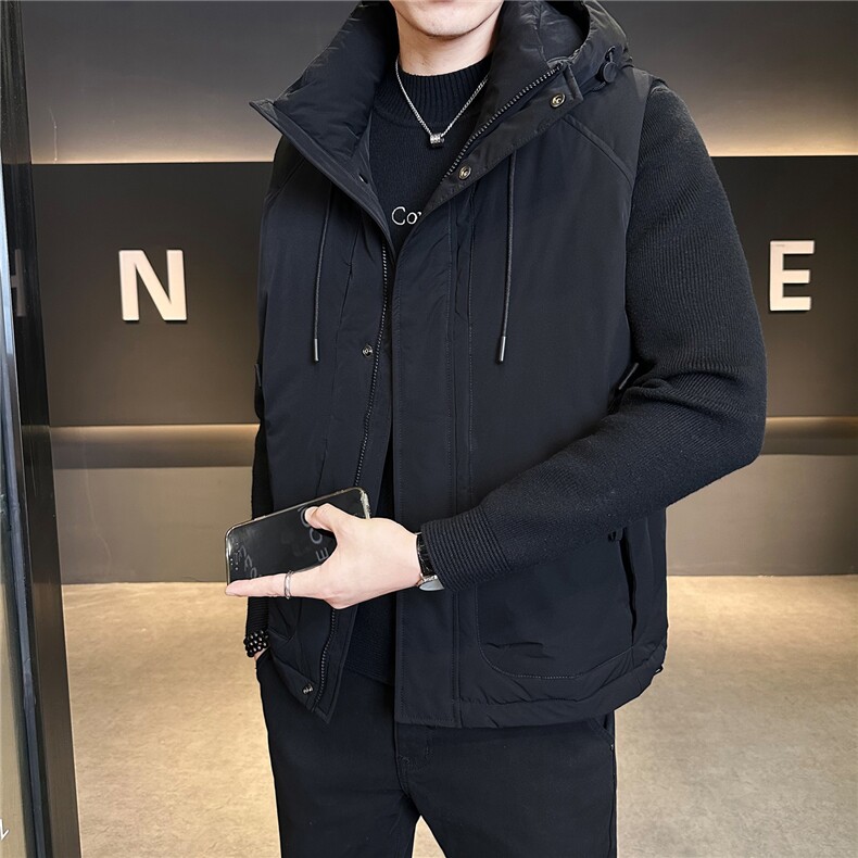 新标连帽日系轻奢工装羽绒马甲现货高品质数据款背心M165-P140，男装背心/马甲，电商A237