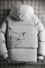 MY16193-P100加厚加绒连帽衣男大码服男面包服男网格挂拍，男装棉衣，电商A040A