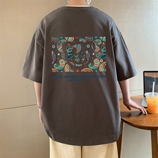 T699夏季新品短袖t恤纯棉运动体恤衫oversize大码透气舒适男装，男装T恤，星座304A