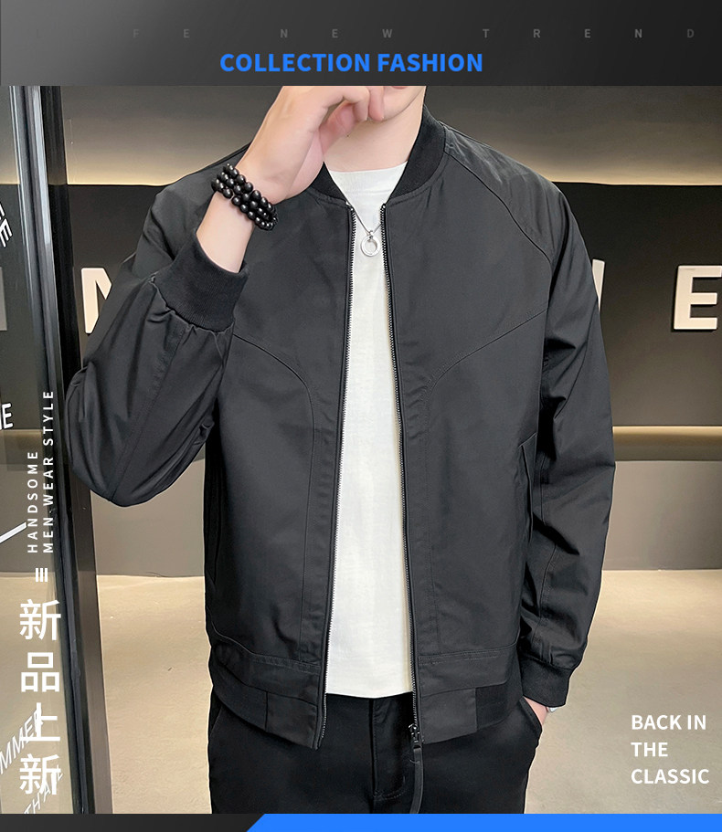 2026新款春秋季夹克外套男士棒球领衣服潮流新品男装上衣2215-P70,男装夹克,电商A225