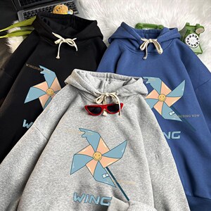 WY2112-P35 加绒款-P40 纯棉连帽卫衣男大码运动帽衫宽松薄图片