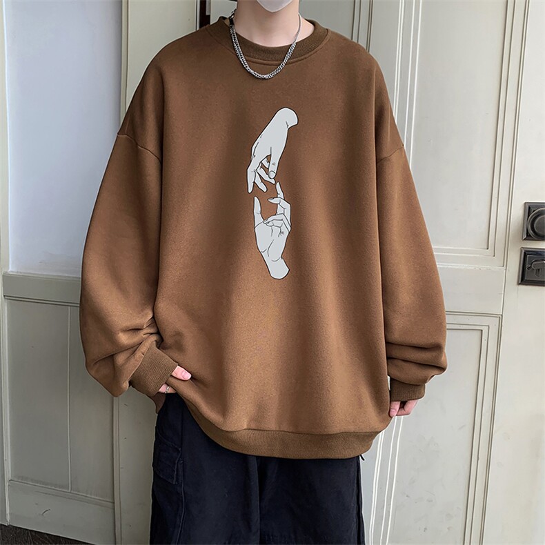 圆领卫衣男大码加厚加绒长袖t恤男S6147-P28加绒款-P33,男装卫衣,电商A040