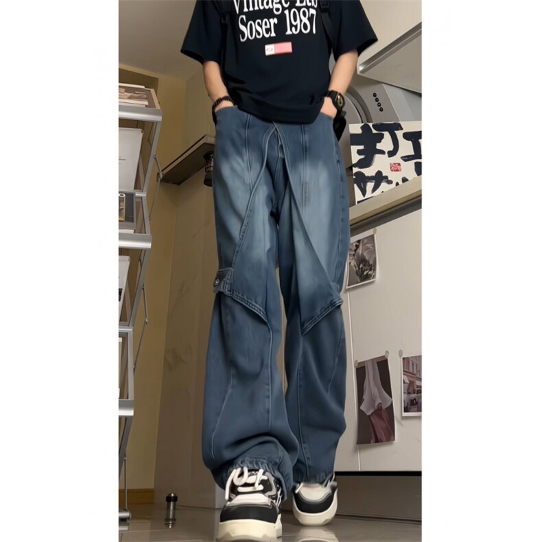 24春夏解构高品质高街美式复古牛仔裤XZ603-DK901-P65控88,男装牛仔裤,星座603