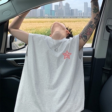 量大优得物抖音高品质重磅230克美式印花无袖t恤背心WB595特P18，男装背心/马甲，电商A486