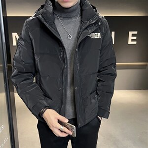男士连帽亮面羽绒服店主风冬季新款时尚休闲外套8072-P195图片