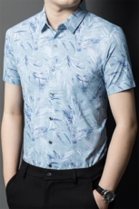 BJ10209865青年男士休闲商务衬衣短袖纽扣修身潮流无痕衬衫，男装T恤，电商B360