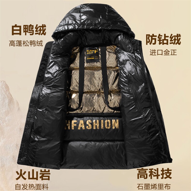 男士羽绒服冬季加厚2024年新款品牌短款轻薄潮流连帽工装派克外套,男装羽绒服,电商B212（原钱塘6029）