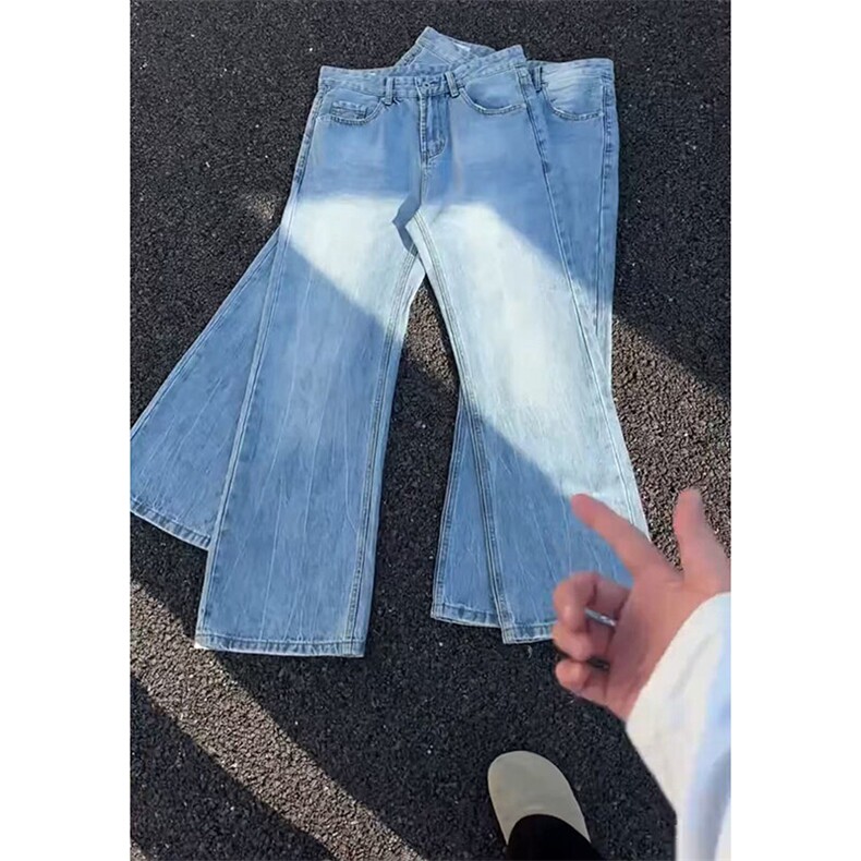 美式高街vibe重工艺水洗闪电纹hiphop牛仔裤货号K2323P55,男装牛仔裤,电商A063