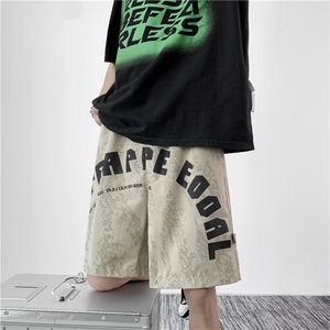夏季街头嘻哈印花运动短裤男潮牌时尚百搭宽松休闲中裤DK61 P28图片