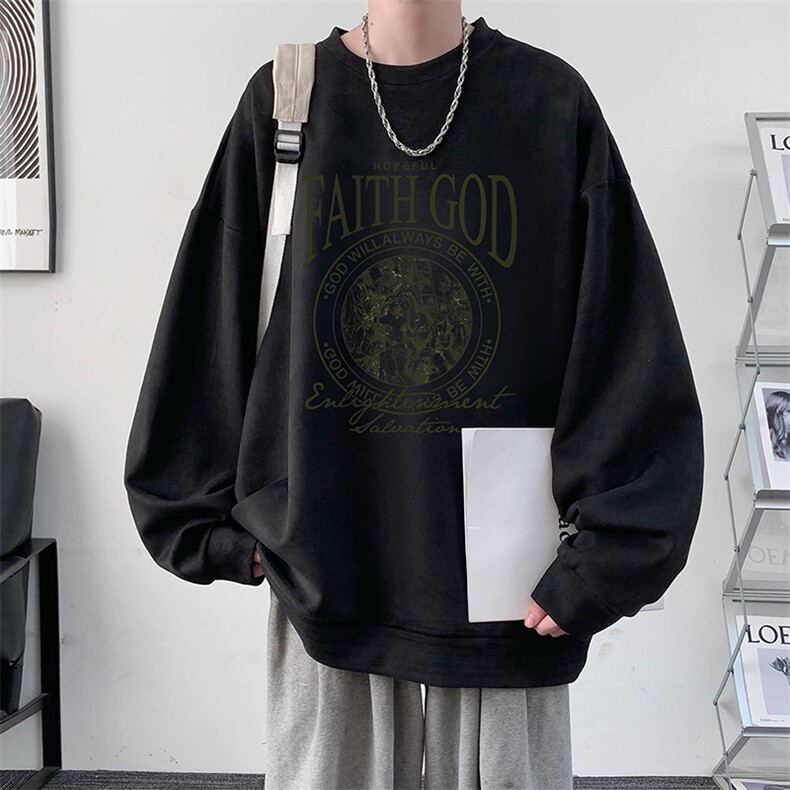 麂皮绒卫衣男大码重磅长袖t恤男JW81388-P35,男装卫衣,电商A040