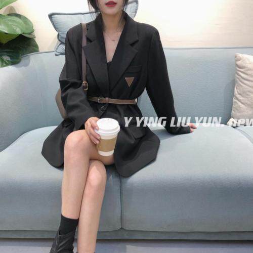 韩版带标款腰带连衣裙，女装连衣裙，迎盈柳韵