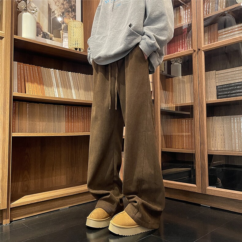 竖条纹休闲裤男士韩版潮流帅气百搭垂感2025春冬ins长裤K6003-P37,男装休闲裤,星座412-2