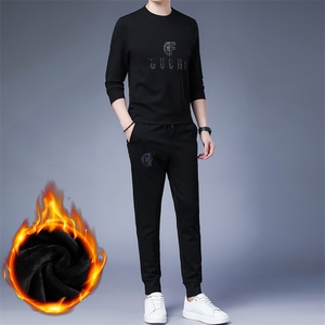 CA90827钱塘2020-2秋冬季厚款加绒时尚休闲中青年男士套装P170图片
