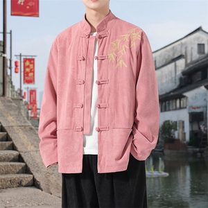 男士外套灯芯绒夹克盘扣立领唐装风 XZ1512-2506单夹克-P85图片