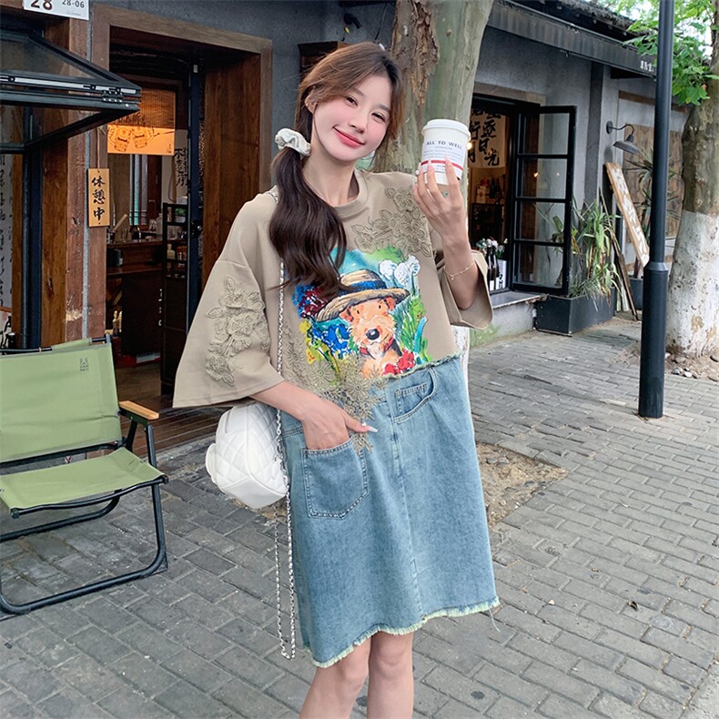 现货印花连衣裙2473P135控198图片