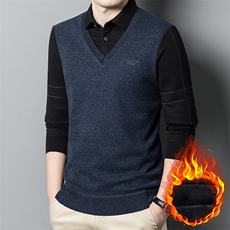 CA10408835钱塘2020-2中年男士冬季厚款商务休闲假两件P72，男装针织衫/毛衣，钱塘207-2