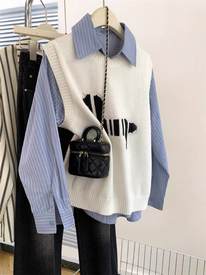 2025百搭时尚提花小狗马甲针织衫，女装针织衫/毛衣，晨旭羊绒