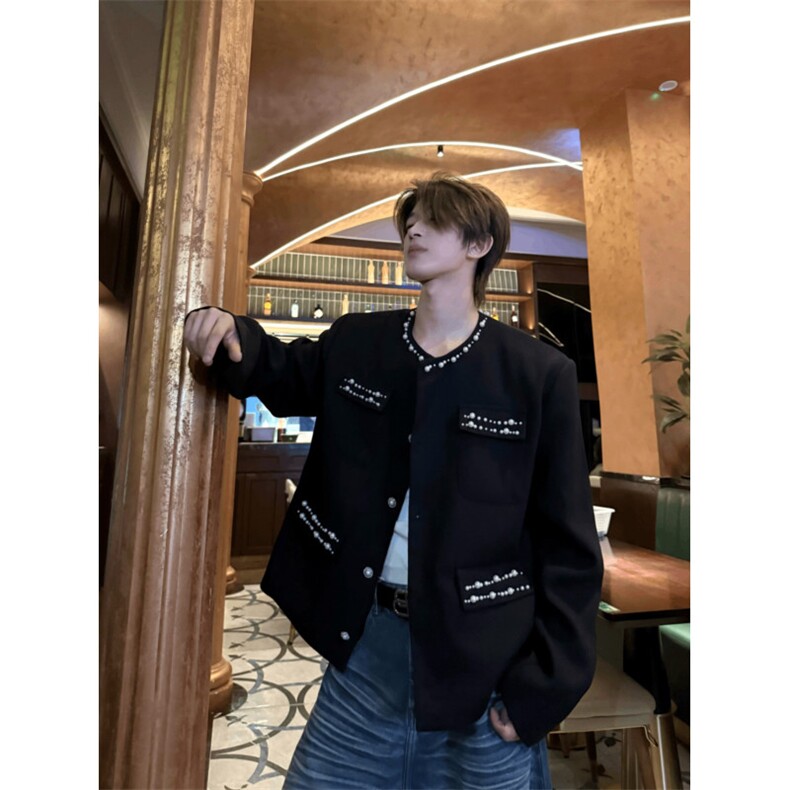 秋冬高级定制小香复古宫廷风珍珠夹克宽松男女高级感，男装夹克，四季星座505