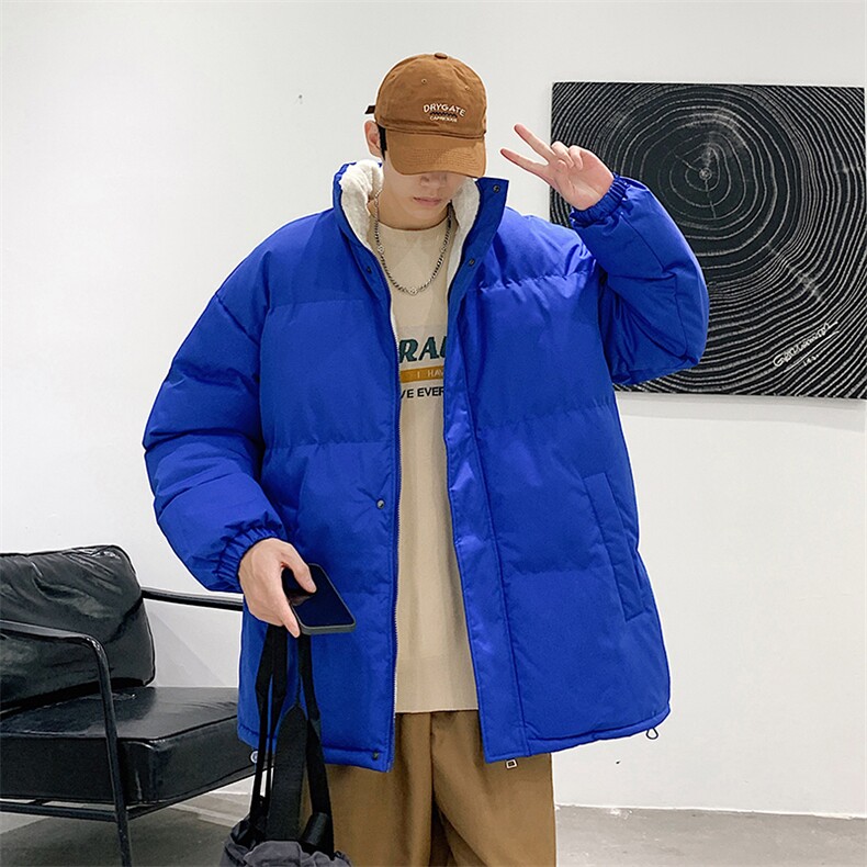 立领羊羔绒棉衣加绒加厚保暖面包服外套男女纯色棉袄M066-特价P56,男装棉衣,电商A007