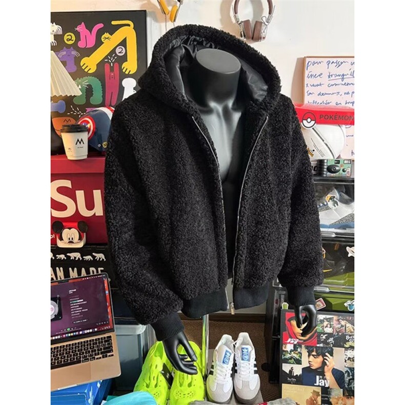 1506-1/MJ90181/P92冬季羊羔毛拼接棉服潮流韩系立领棉袄加厚男女,男装棉衣,星座1506-1