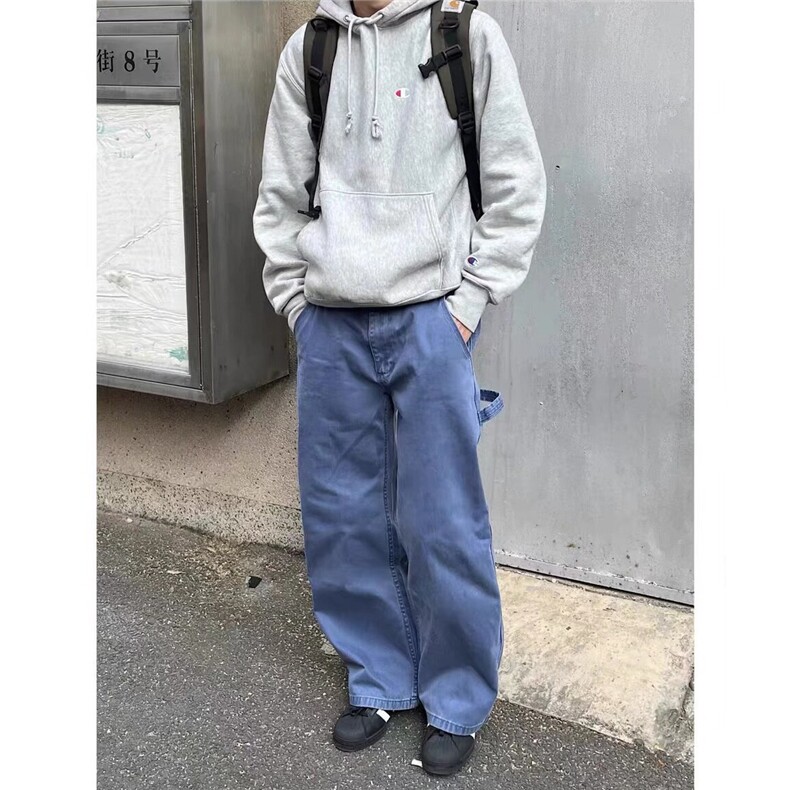 美式复古牛仔裤男重工水洗做旧直筒宽松牛仔裤N23-P72图片