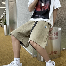 日系复古简约短裤男潮牌街头bf宽松阔腿休闲中性五分裤D908-P30，男装休闲裤，星座1008-1