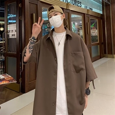 夏季新款衬衫潮流慵懒男方领衬衫P36，男装衬衫，星座1116-2