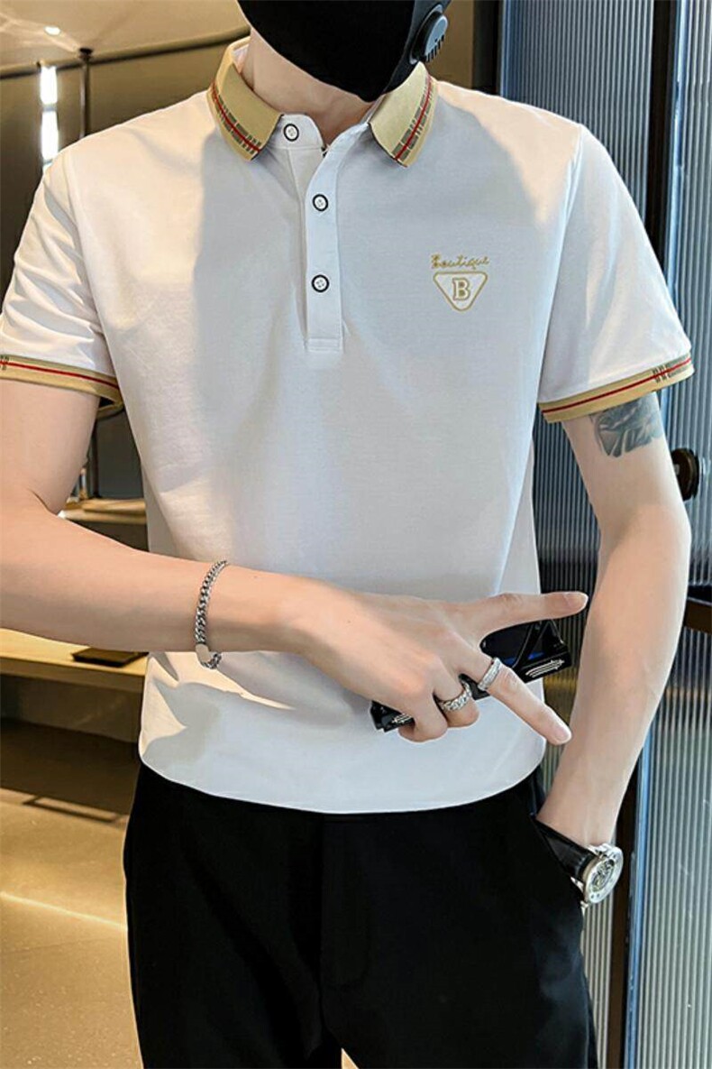 3039-P40精神小伙衫男士短袖t恤夏季新款潮牌潮流修身,男装Polo衫,电商D310B