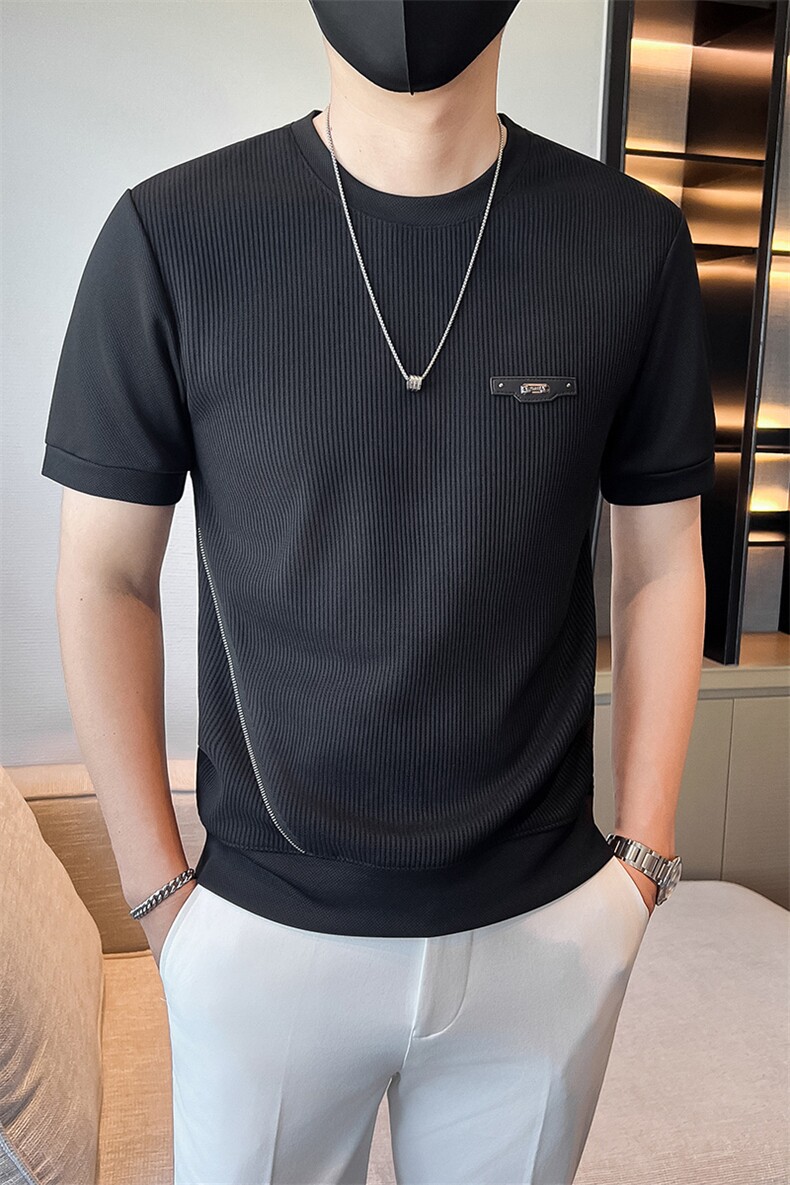 店主风秋冬季男士圆领短袖卫衣男时尚打底T301A-1/W05/P53控75,男装T恤,星座301A-1
