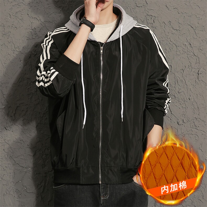 【】A003-927G-P65 男士休闲加绒夹克外套 日系灰墙图片