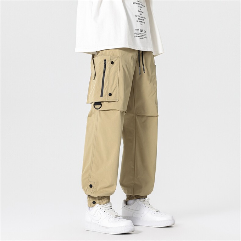 美式纯色大口袋冲锋裤男款春季宽松休闲束脚工装裤男K3505特P58,男装休闲裤,星座309（原A406）