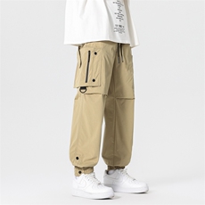 美式纯色大口袋冲锋裤男款春季宽松休闲束脚工装裤男K3505特P58，男装休闲裤，星座309（原A406）