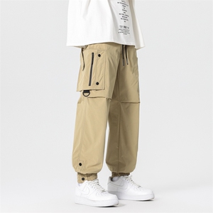 美式纯色大口袋冲锋裤男款春季宽松休闲束脚工装裤男 K3505 特P58图片