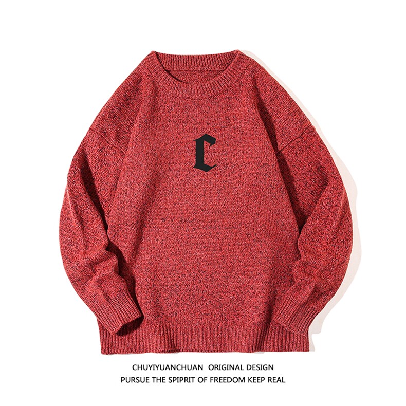 加厚加绒毛衣男大码毛线衣男针织衫M19284-P45加绒款-P65白底,男装针织衫/毛衣,电商A040A